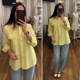 cotton shirt sally - GIALLO