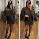pull scritta - MARRONE