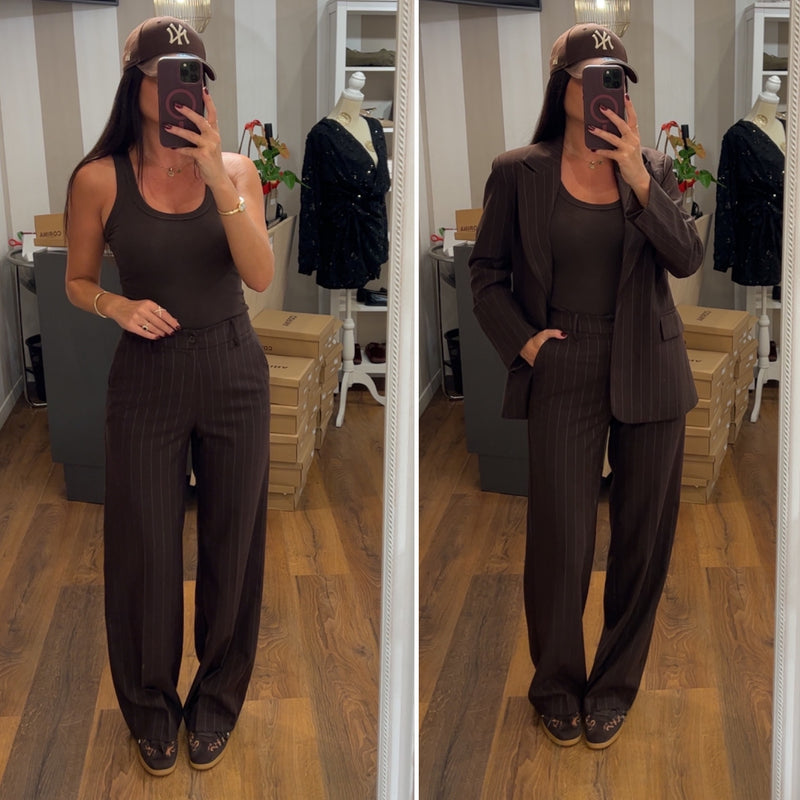 pantalone ginevra gessato - COFFE