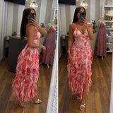 dress marbel - ROSSO
