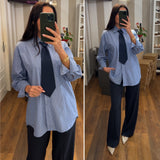 camicia cravatta - AZZURRO