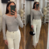 extra long wide leg - BIANCO