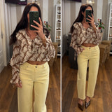 denim mom - giallo