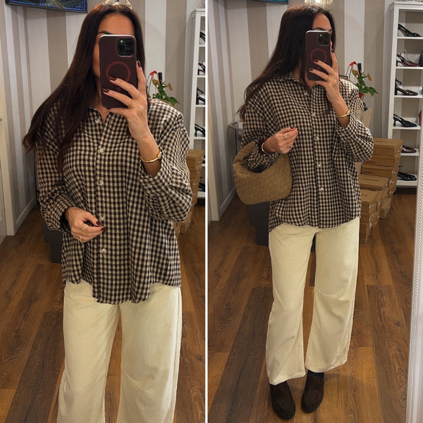 pantalone costine velluto - PANNA