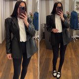 blazer ecopelle - NERO