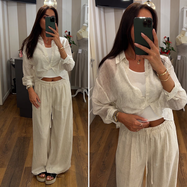 pantalone lino stella - CORDA