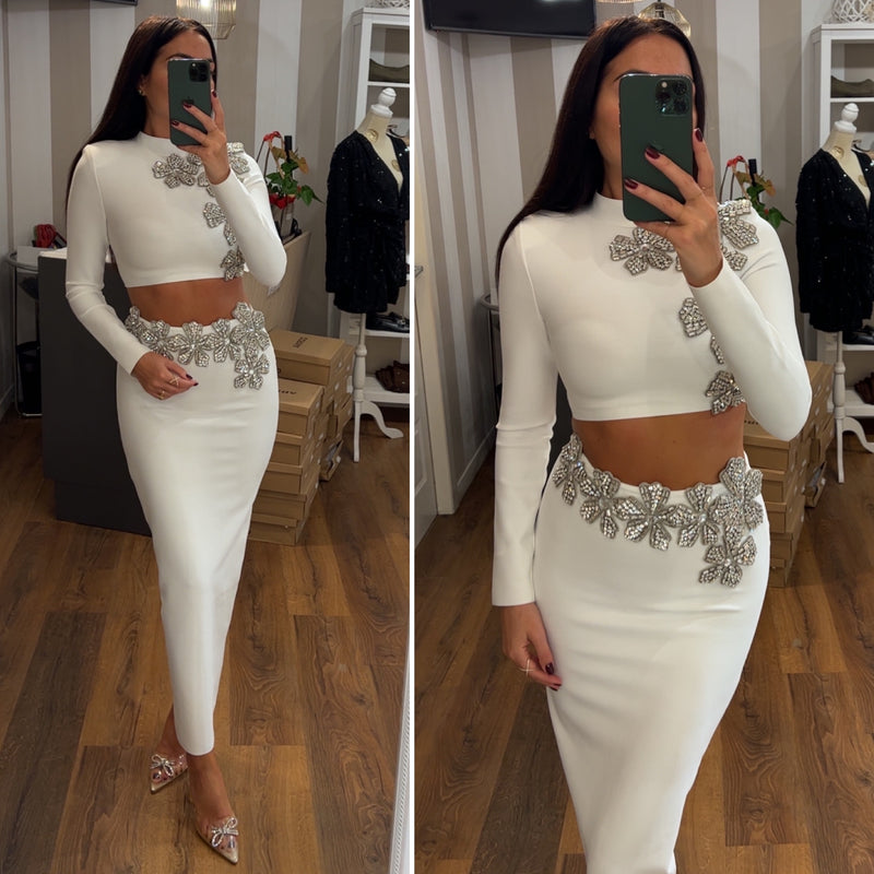 set diamond flower - BIANCO