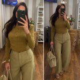 pantalone monamour - khaki