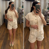 shirt smanicata asia - begie rose
