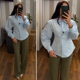 camicia in cotone - CELESTE