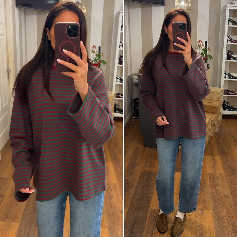 maglia righe rosso verde - rosso/verde