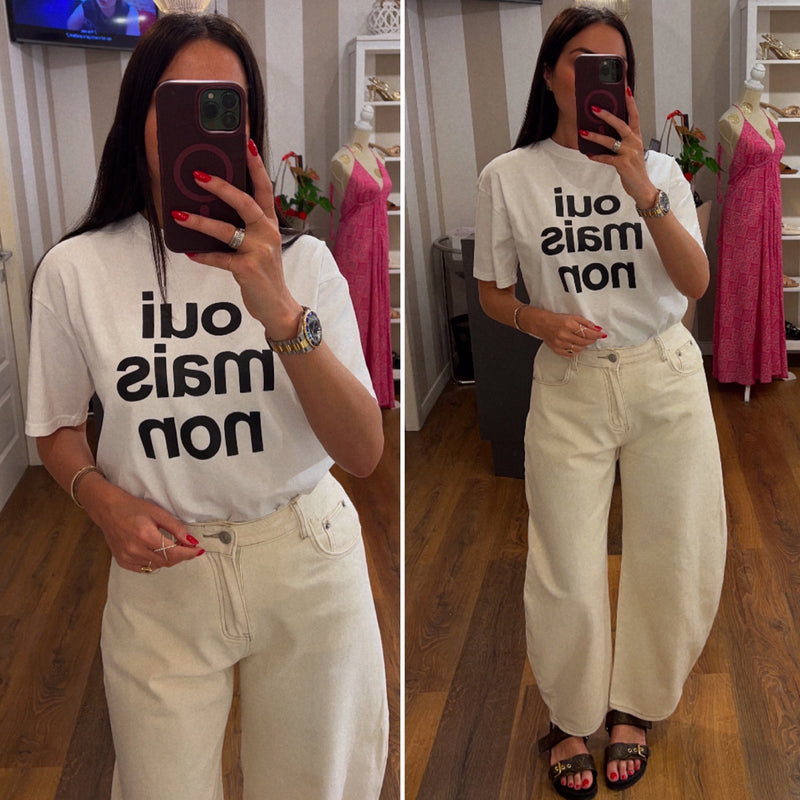 t-shirt oui mais no - BIANCO