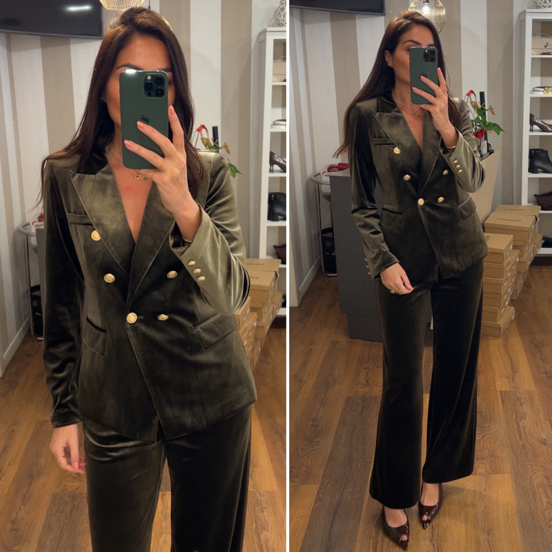 pantalone velluto - verde muschio