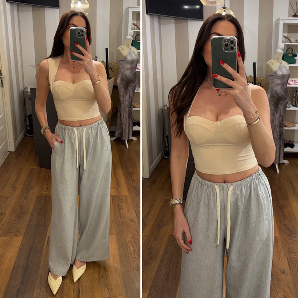 tuta cotton laccio - GRIGIO