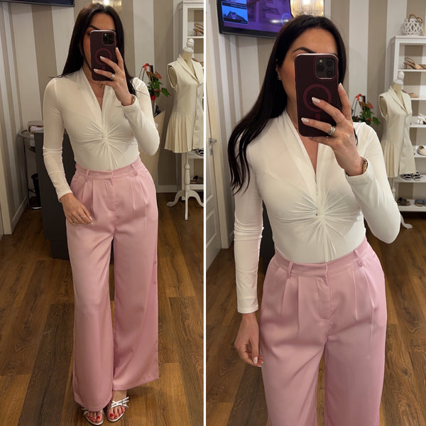 pantalone palazzo silk - ROSA