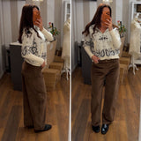 pantalone velluto costine - BROWN