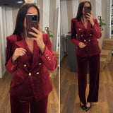 pantalone velluto - BORDO