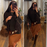 maxi pull frange - COFFE