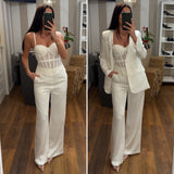 pantalone raso - BIANCO