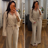 camicia lino - BEIGE