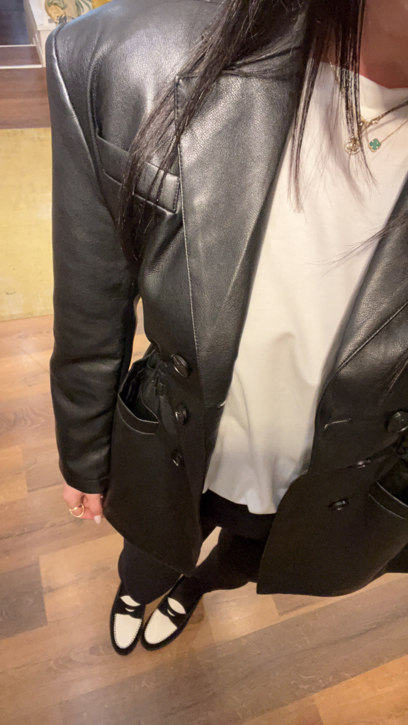 blazer ecopelle - NERO