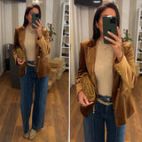 blazer velluto - CAMEL