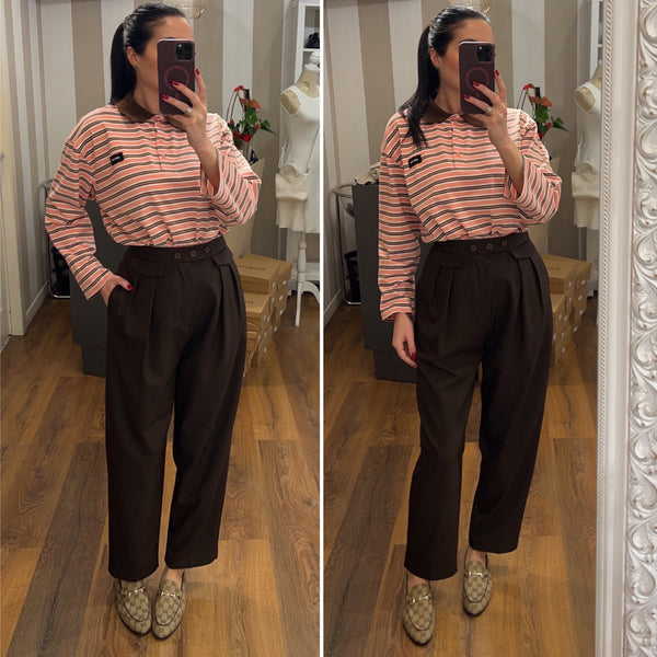 pantalone cherie - MARRONE