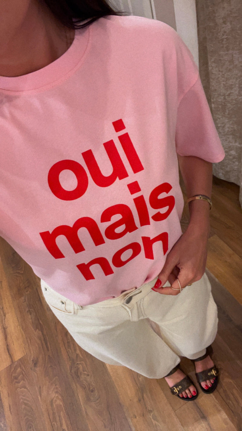t-shirt oui mais no - ROSA