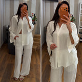 camicia lino - ECRU
