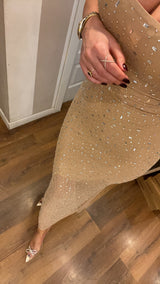 dress krystals - NUDE