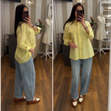 cotton shirt sally - GIALLO