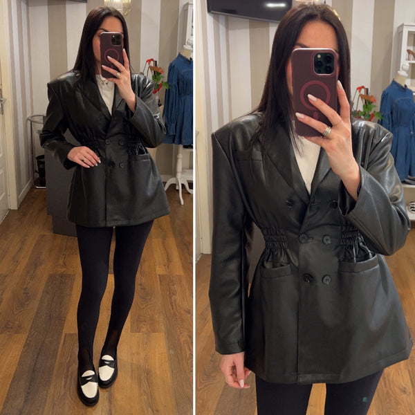 blazer ecopelle - NERO