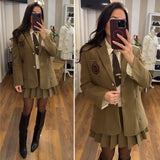 coordinato 3 pezzi college - khaki