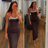 dress suhail - MARRONE