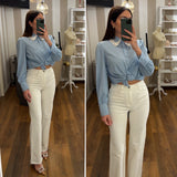 extra long wide leg - BIANCO