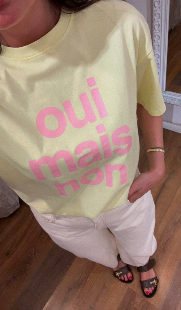 t-shirt oui mais no - GIALLO
