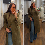 cappotto scamosciato - VERDE