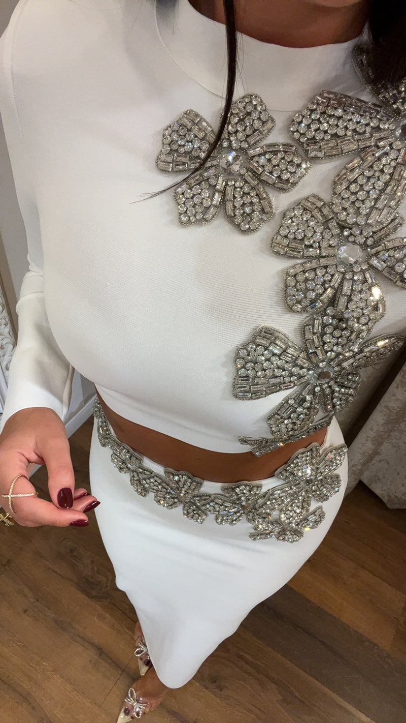 set diamond flower - BIANCO