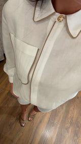 camicia in lino - BIANCO