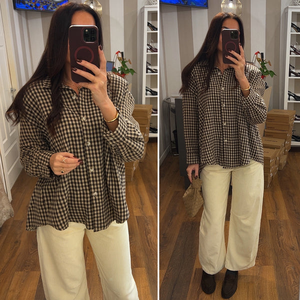 camicia west - MARRONE