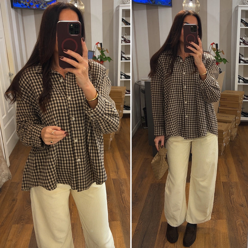 camicia west - MARRONE