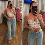 denim palazzo piegone - DENIM LIGHT