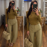 pantalone monamour - khaki