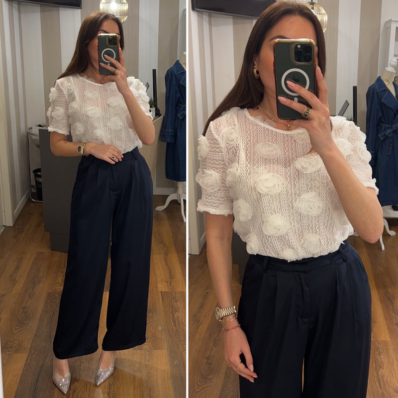 pantalone raso - BLU NOTTE