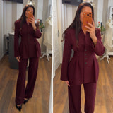 pantalone palazzo - BORDEAU