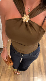 top monoii - MARRONE