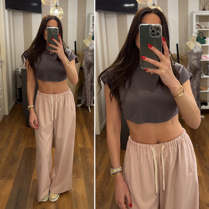 tuta cotton laccio - ROSA