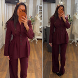 pantalone palazzo - BORDEAU