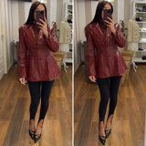 giacca ecopelle star - BORDO