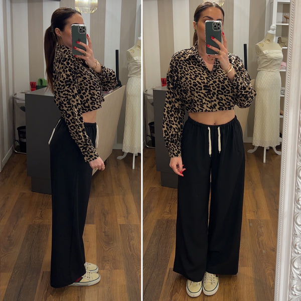 tuta cotton laccio - NERO